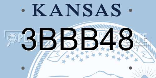 3BBB48 Kansas License Plate