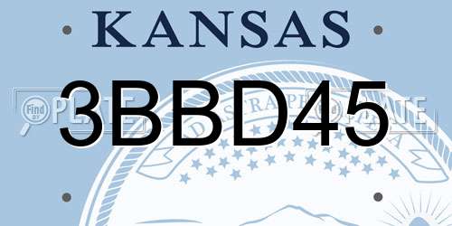 3BBD45 Kansas License Plate