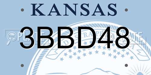 3BBD48 Kansas License Plate