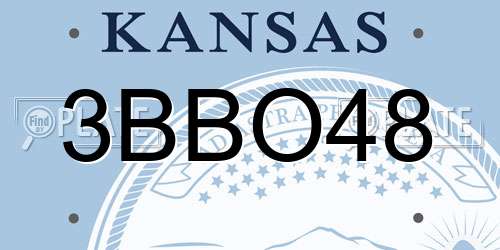 3BBO48 Kansas License Plate