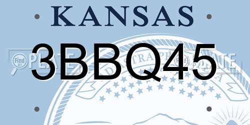 3BBQ45 Kansas License Plate