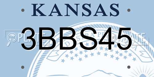 3BBS45 Kansas License Plate