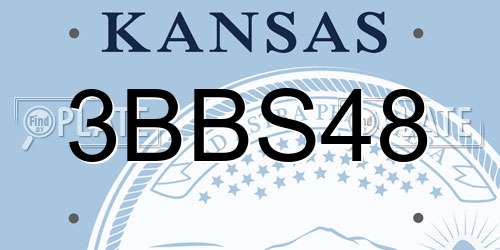 3BBS48 Kansas License Plate