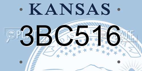 3BC516 Kansas License Plate