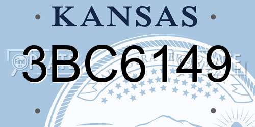 3BC6149 Kansas License Plate