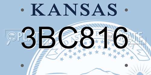 3BC816 Kansas License Plate