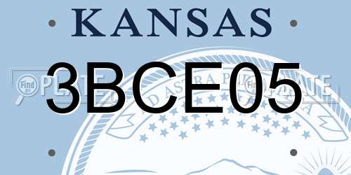 3BCE05 Kansas License Plate