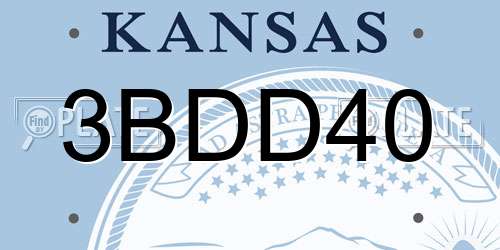 3BDD40 Kansas License Plate