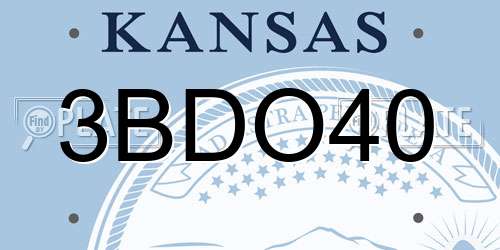 3BDO40 Kansas License Plate