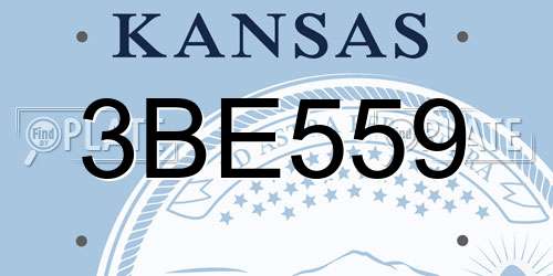 3BE559 Kansas License Plate