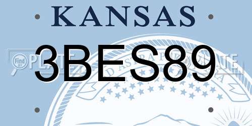 3BES89 Kansas License Plate