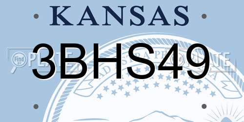 3BHS49 Kansas License Plate