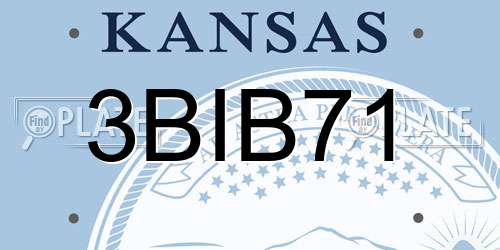 3BIB71 Kansas License Plate