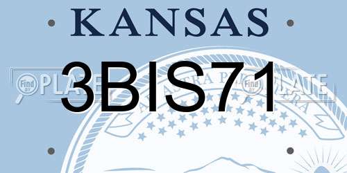 3BIS71 Kansas License Plate
