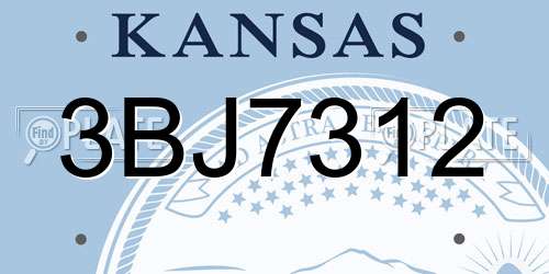 3BJ7312 Kansas License Plate