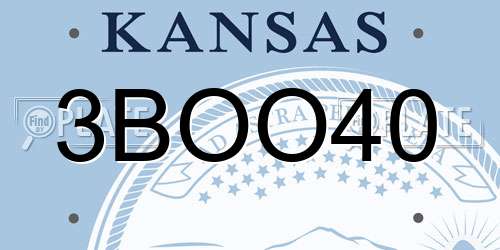 3BOO40 Kansas License Plate