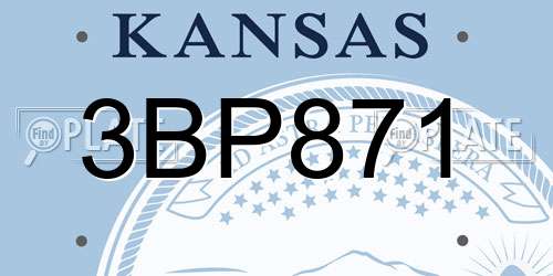 3BP871 Kansas License Plate
