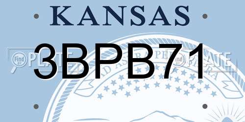 3BPB71 Kansas License Plate