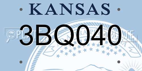 3BQ040 Kansas License Plate