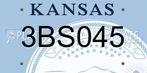 3BS045 Kansas License Plate