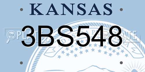 3BS548 Kansas License Plate