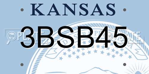3BSB45 Kansas License Plate