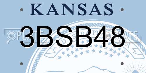 3BSB48 Kansas License Plate