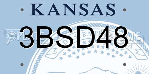 3BSD48 Kansas License Plate