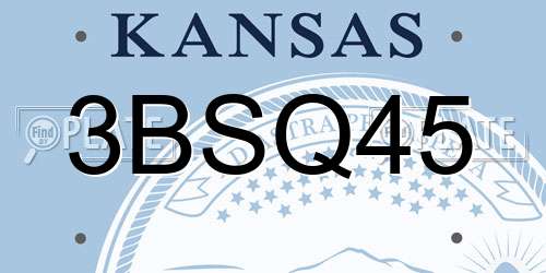 3BSQ45 Kansas License Plate
