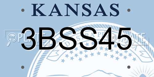 3BSS45 Kansas License Plate
