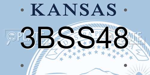 3BSS48 Kansas License Plate