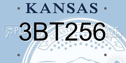 3BT256 Kansas License Plate