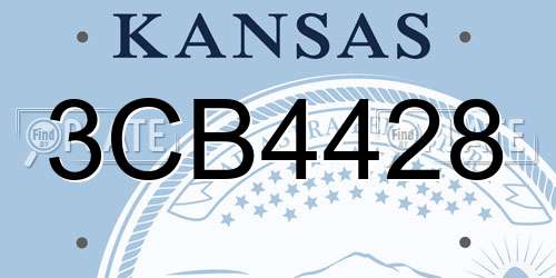 3CB4428 Kansas License Plate