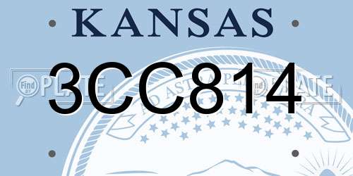 3CC814 Kansas License Plate