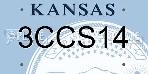 3CCS14 Kansas License Plate