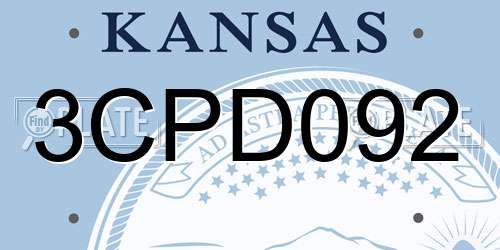 3CPD092 Kansas License Plate