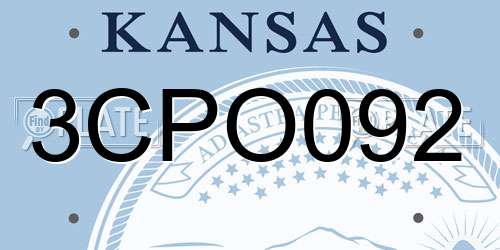 3CPO092 Kansas License Plate