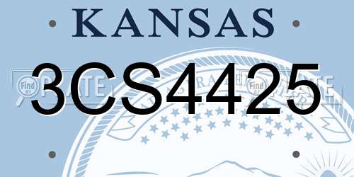 3CS4425 Kansas License Plate