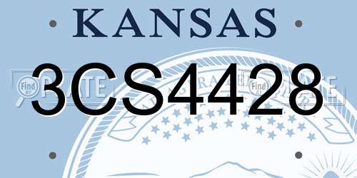3CS4428 Kansas License Plate