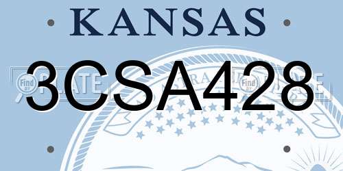 3CSA428 Kansas License Plate