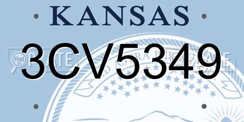 3CV5349 Kansas License Plate