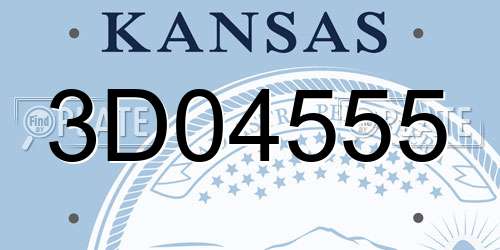 3D04555 Kansas License Plate