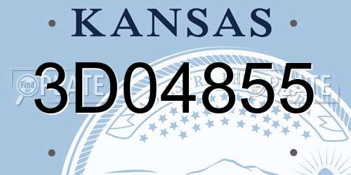 3D04855 Kansas License Plate