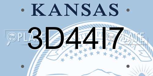 3D44I7 Kansas License Plate