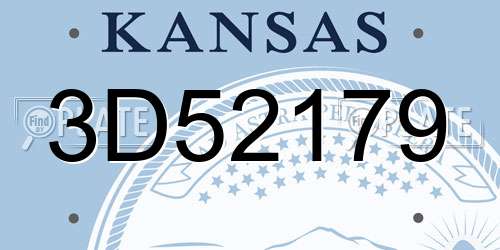 3D52179 Kansas License Plate