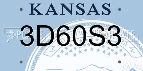 3D60S3 Kansas License Plate