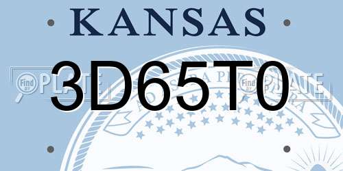 3D65T0 Kansas License Plate