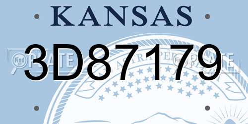 3D87179 Kansas License Plate