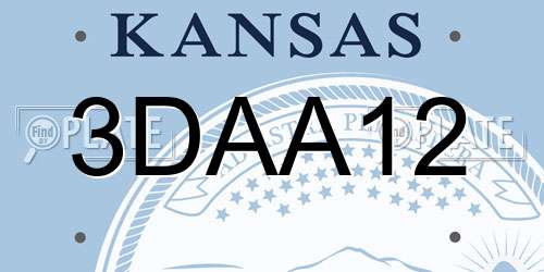 3DAA12 Kansas License Plate