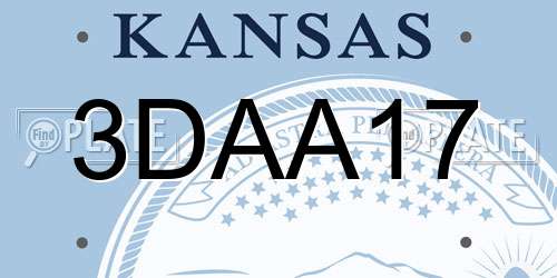 3DAA17 Kansas License Plate